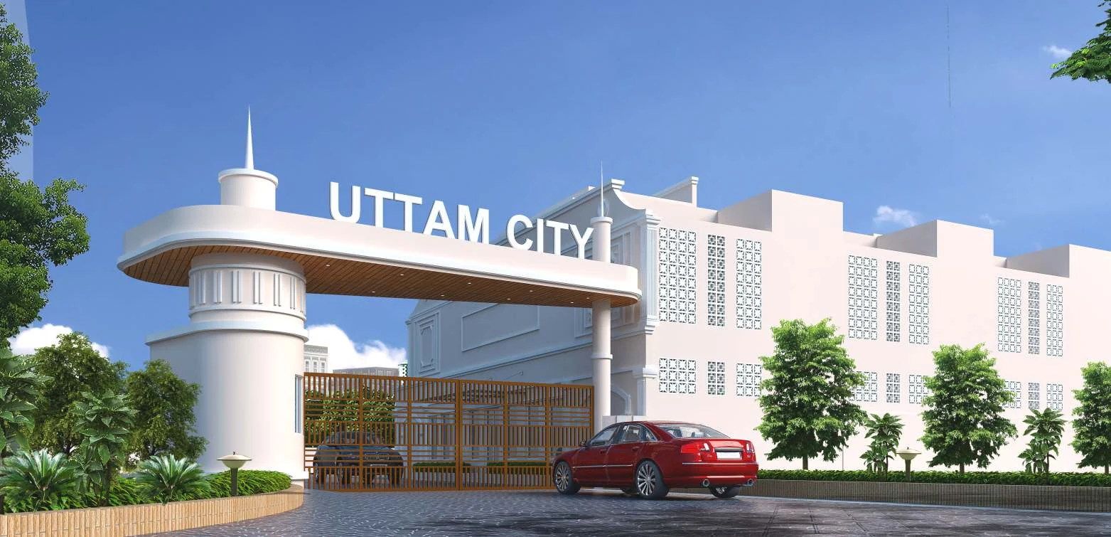 Architectural rendering of the Uttam City entrance