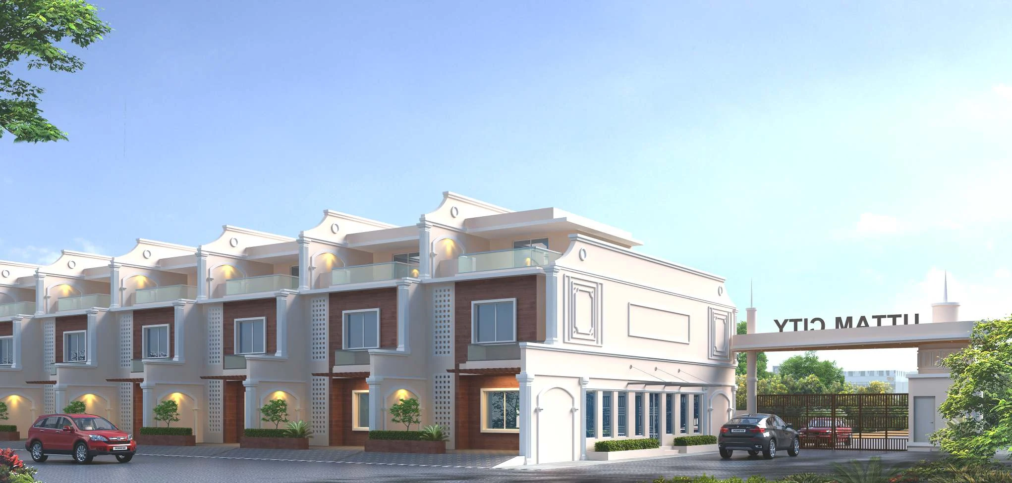 Finished Bungalows, architectural rendering