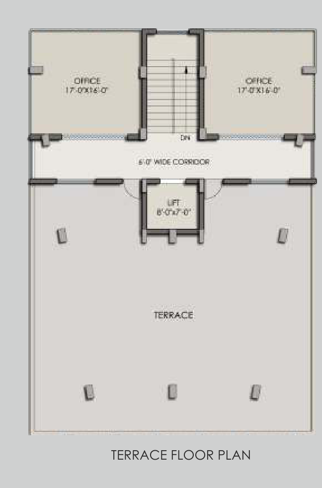 Uttam Tower Terrace Floor architectural plan from the original brochure