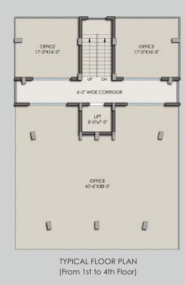 Uttam Tower Typical Floor architectural plan from the original brochure